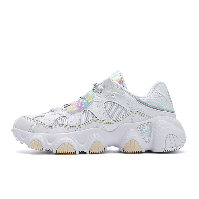FILA JAGGER SUMMER Colorful Early Summer Paw Print Shoes Fashion Versatile Trendy Personality Sport Commuter Comfortable Wear-Resistant Breathable Low-Top Casual Shoes Women's White