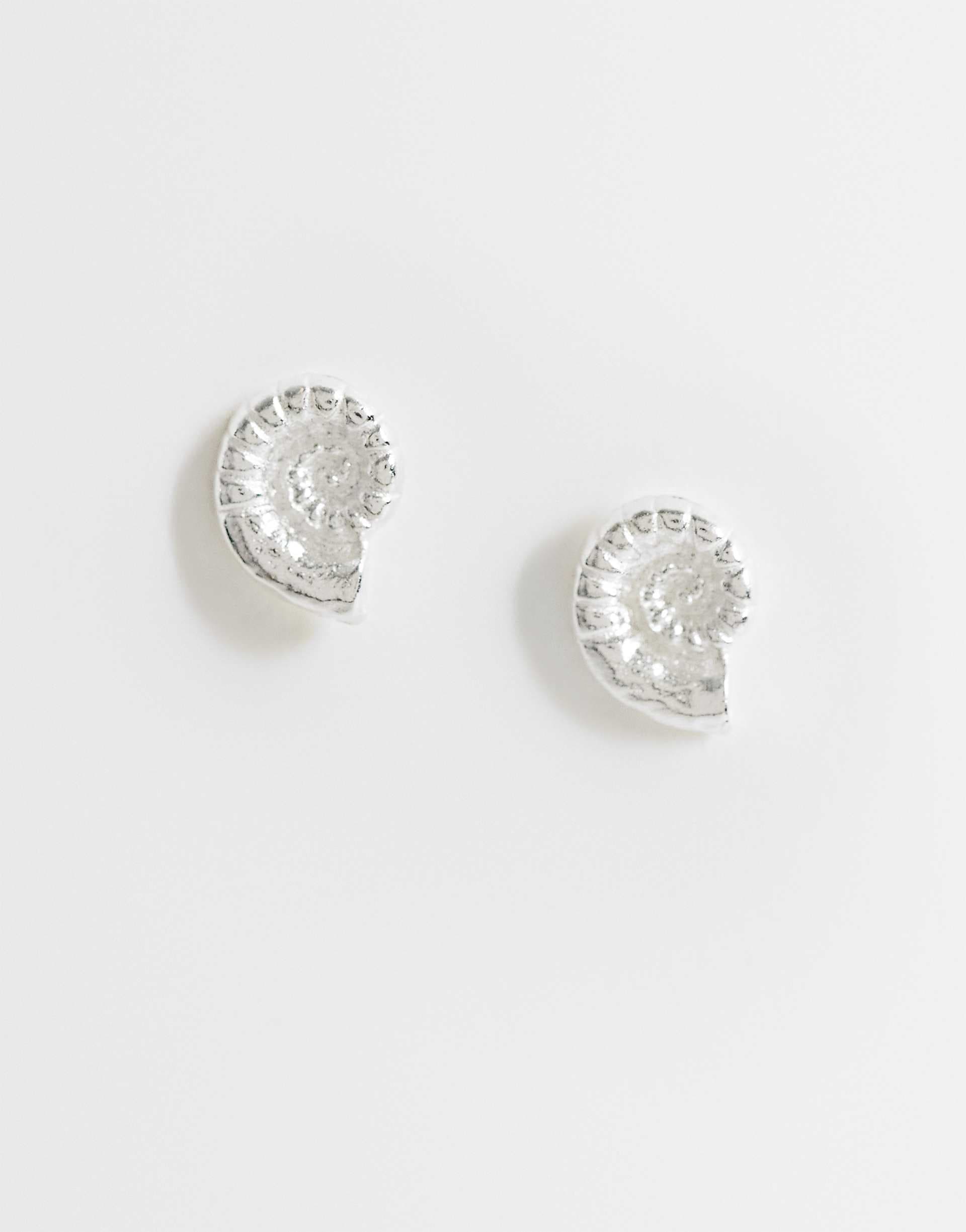 Kingsley Ryan spiral shell stud earrings in sterling silver