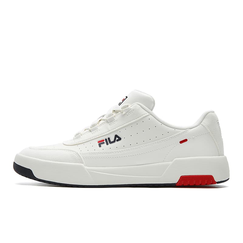 FILA TARGA 2 Round Shield Minimalist Textured Personality Trendy Fashion Classic Casual Sport Training Daily Versatile Comfortable Cushioned Wear-Resistant Breathable Supportive Lightweight Low-Top Tennis Shoes Men's Snow White