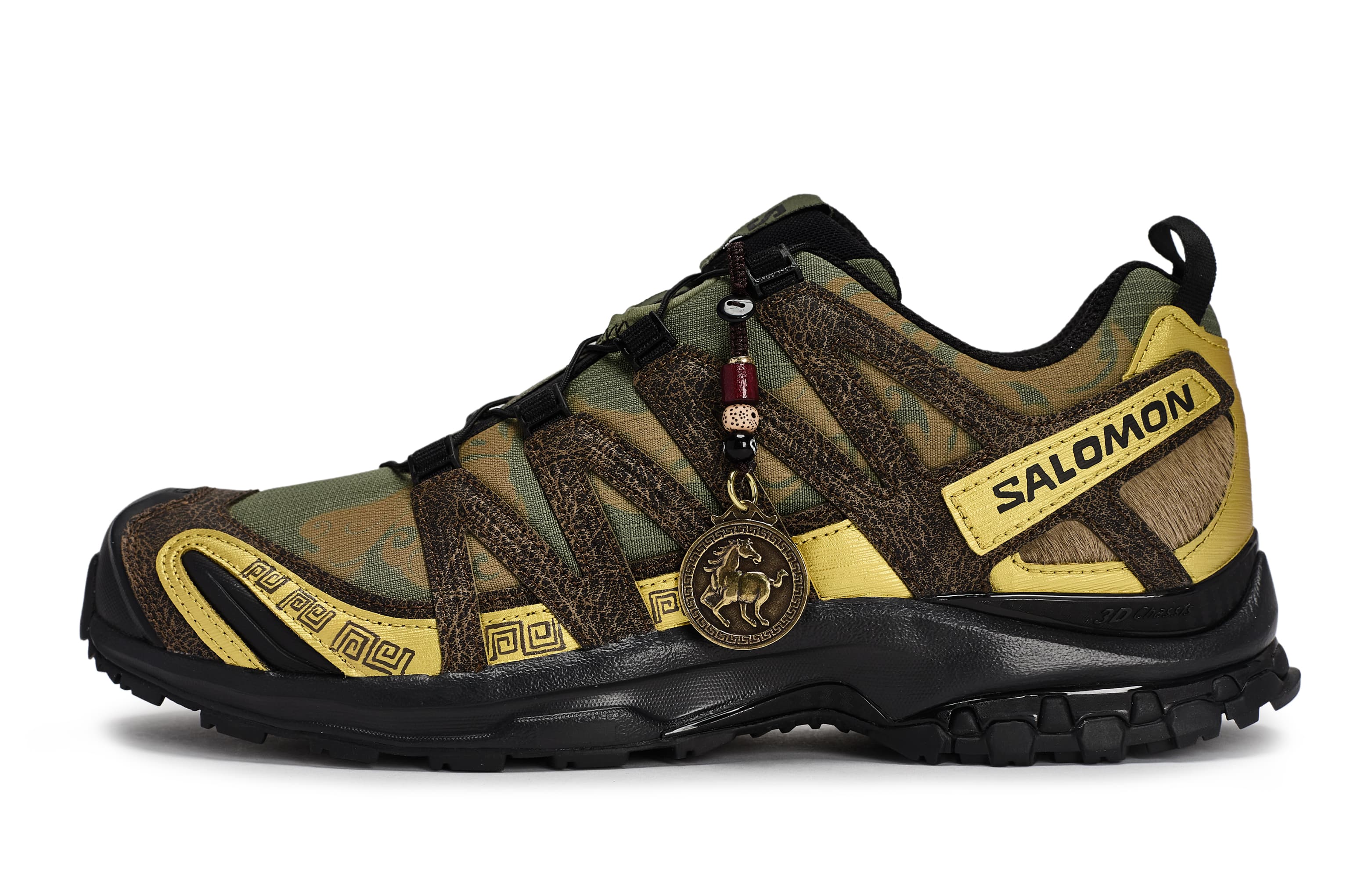 Custom SneakersSALOMON XA PRO 3D 811 Manufacture Horse's Grand View Horse Year Chinese Style Outdoor Sports Low-Top Running Shoes Unisex Black Green Brown Gold