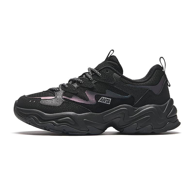 Anta Meteorite Wear-Resistant Balance Low-Top Chunky Sneakers Women's Black