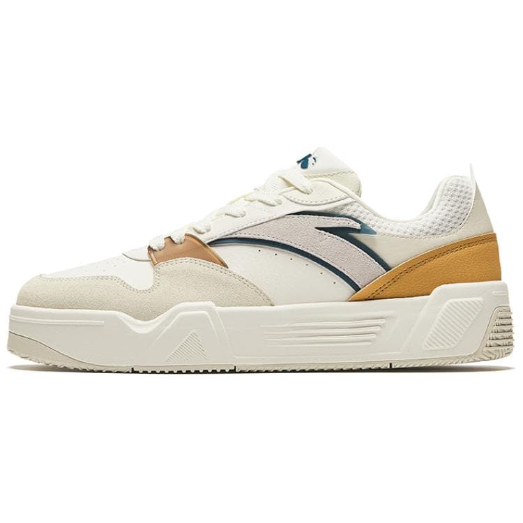 Anta C37 Series Height Increasing Lightweight Low Top Skateboard Shoes Men's Beige Brown