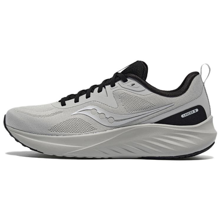 Saucony LANCER 3 Comfortable Versatile Running Shoes Men's Grey Black