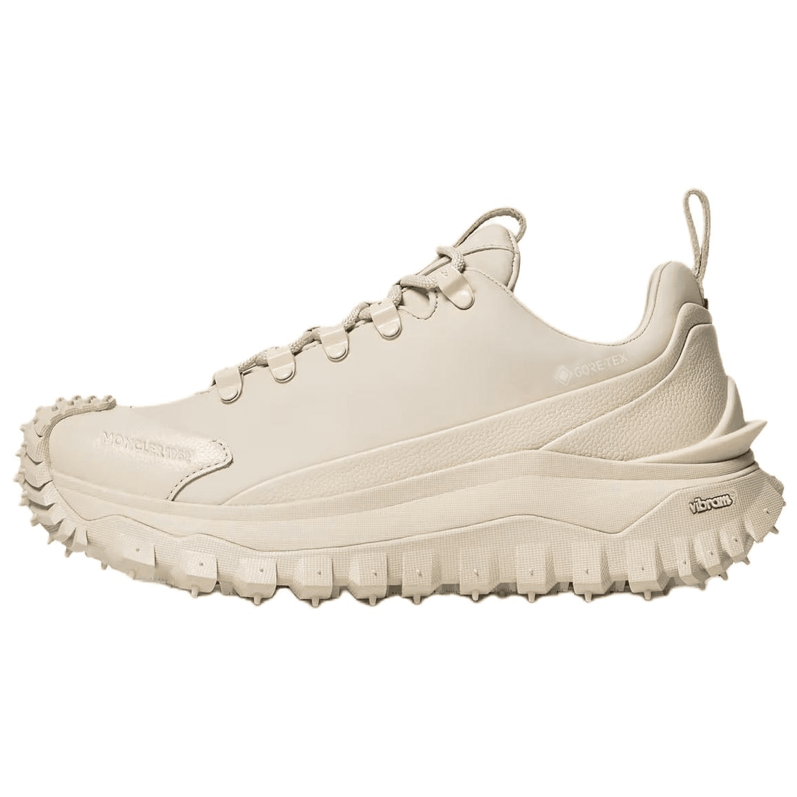 Moncler Trailgrip GTX Calfskin Platform Lace-Up Low-Top Casual Shoes Women's Ivory White
