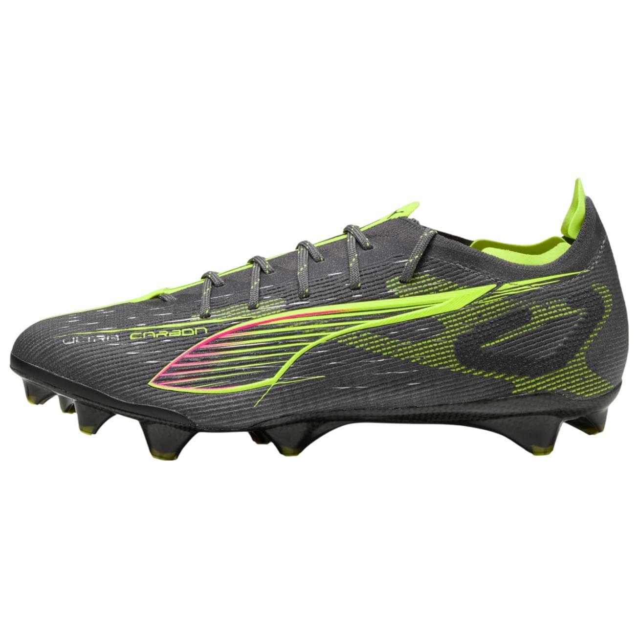 PUMA Ultra 5 Carbon FG Firm Ground Soccer Shoes Unisex Black Yellow