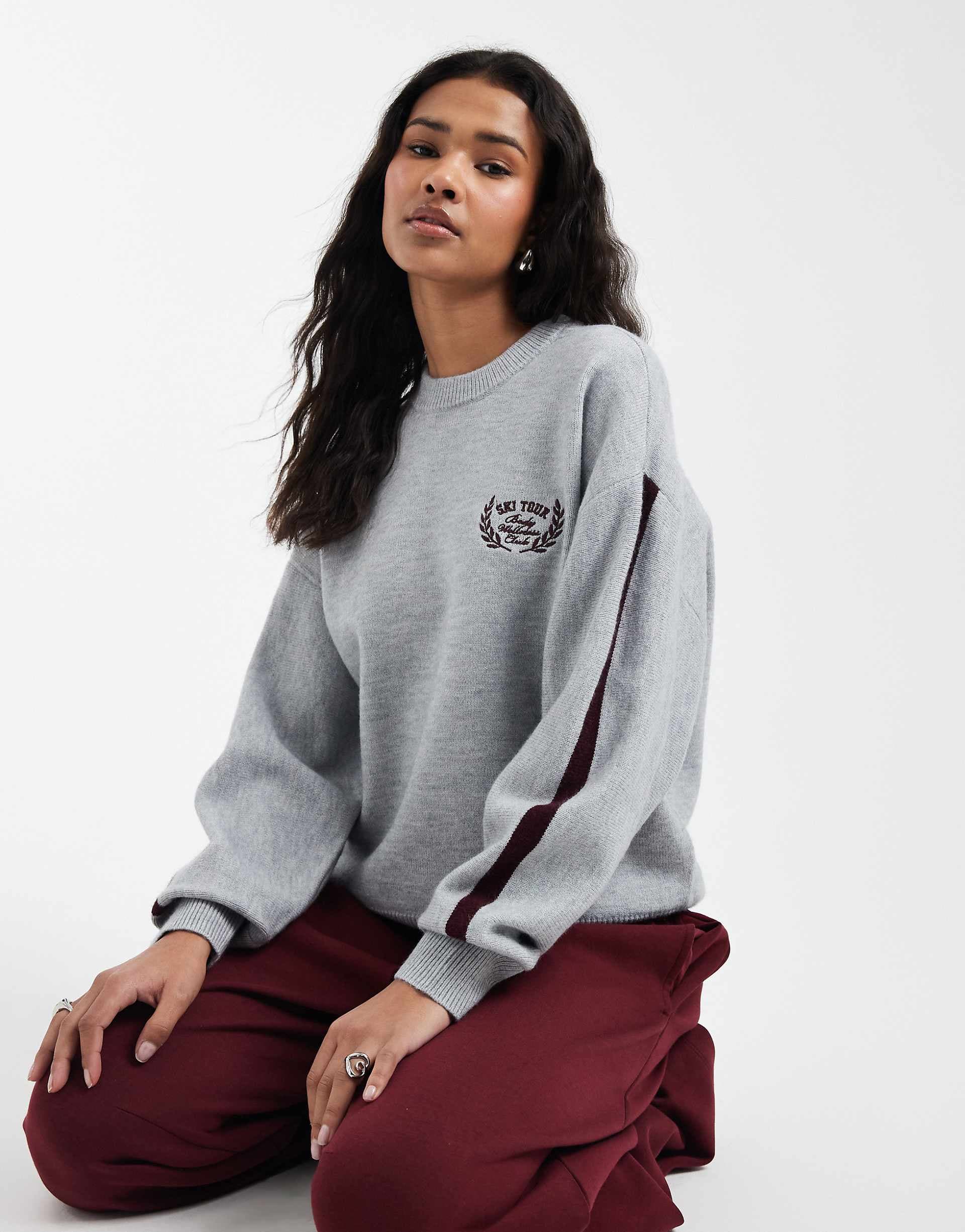 Cotton On slouchy knit sweater in light gray