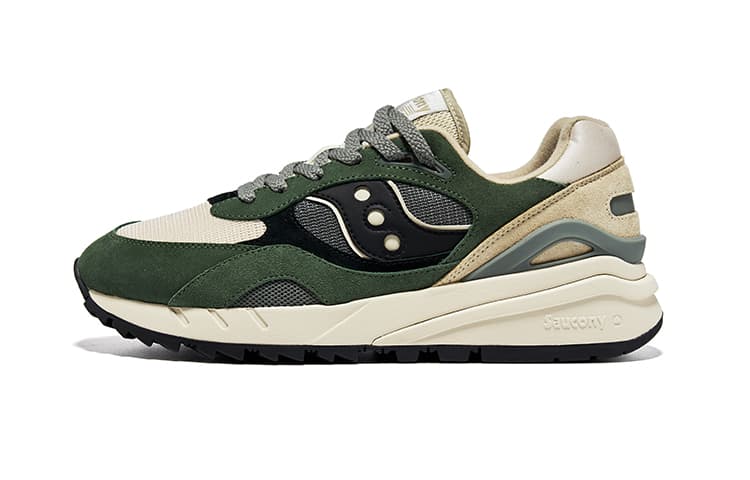 Saucony Shadow 6000 Slip Resistant Height Increasing Low Top Running Shoes Unisex Green Beige Black