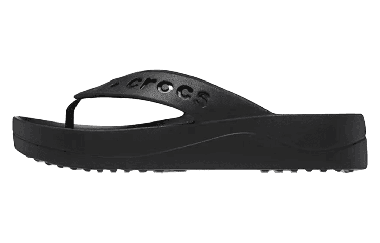Crocs Baya Platform Cut Out Detail Flip Flops 'Black' Women's