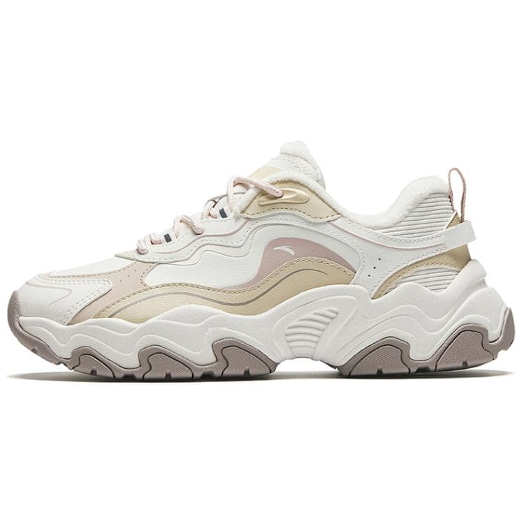 Anta Meteorite Wear-resistant And Lightweight Low-Top Casual Shoes Women's White Beige