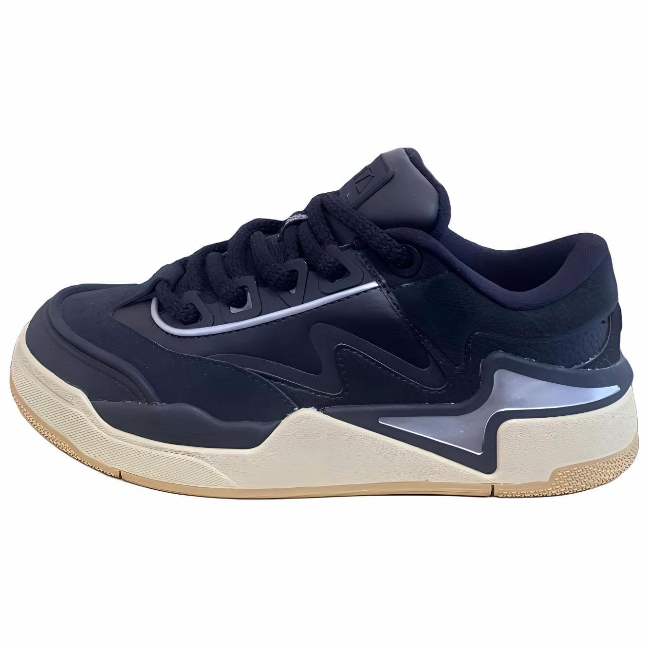 ANTA Qijie S Skateboard Shoes Men Low-Top Black Silver