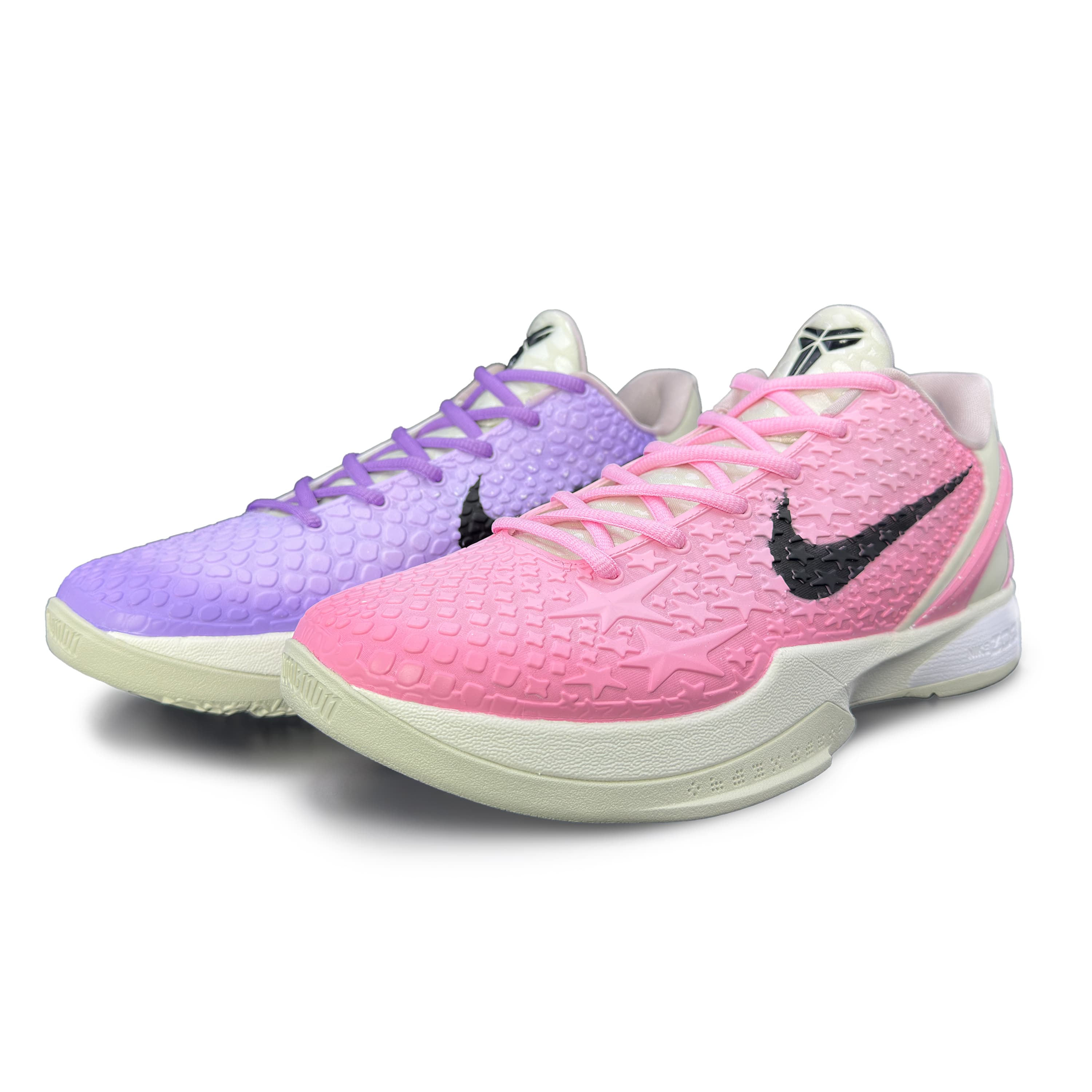 【Custom Sneakers】Nike Zoom Kobe 6 Protro 'All-Star 2.0' Mismatch Pink Purple All-Star 2.0 Wear-Resistant Breathable Low-Top Basketball Shoes Unisex Pink Purple