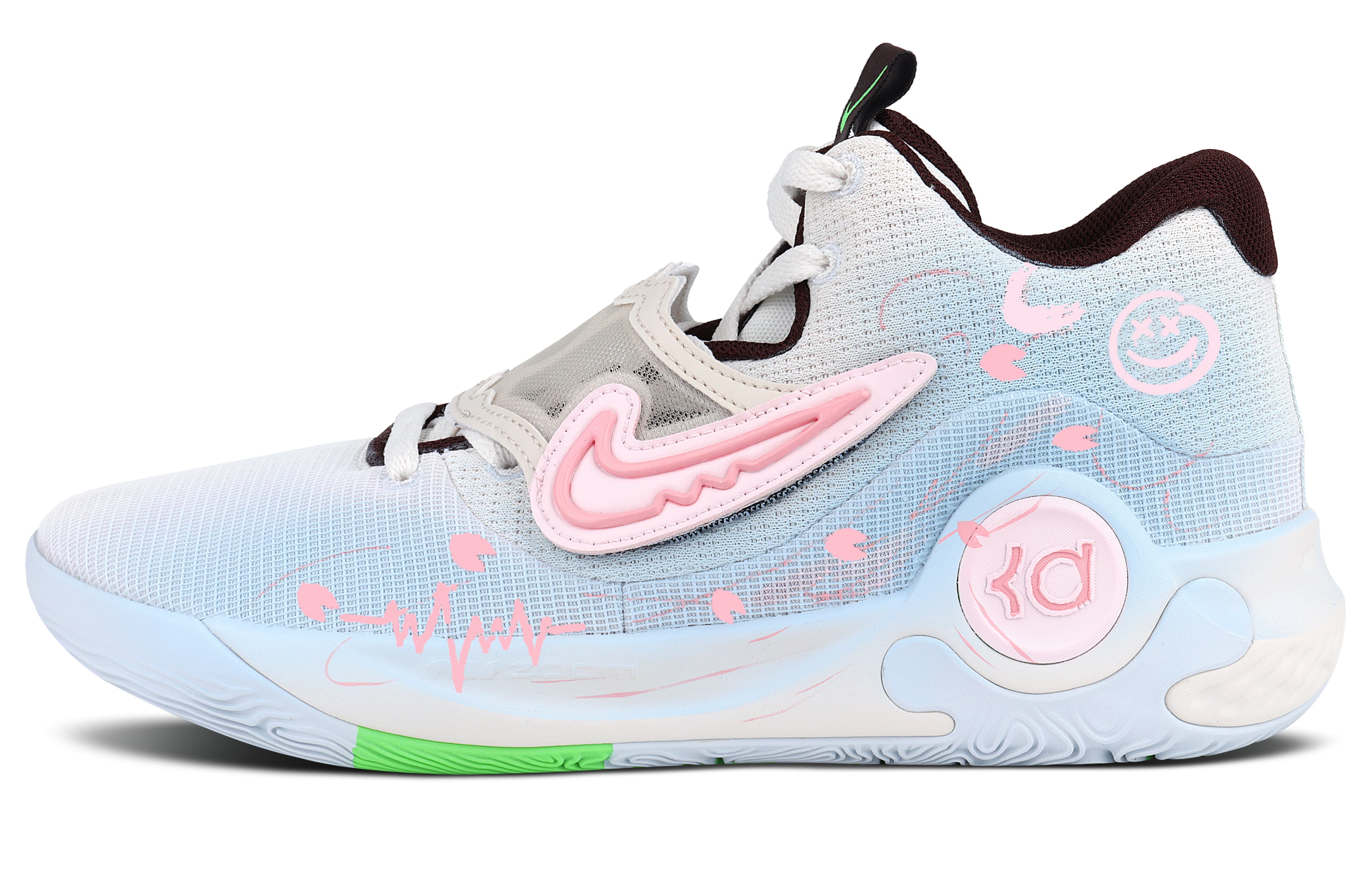 Custom Nike KD Trey 5 X 'Sweet Pink Whispers' Dream Track American Graffiti Fresh Color Block Trendy Versatile Cushioning Wear-Resistant Low-Top Basketball Shoes Men's Blue Pink