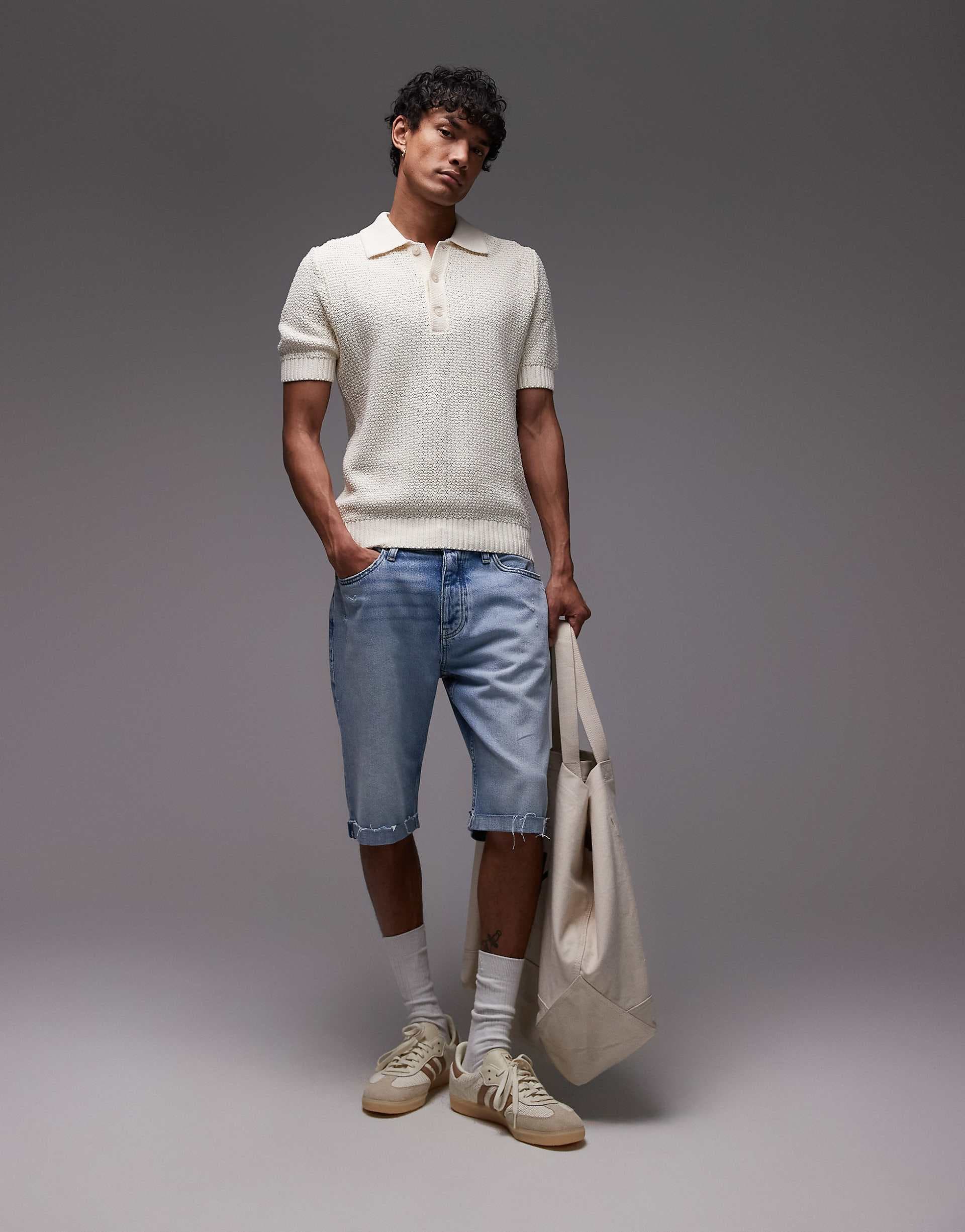 Tommy Jeans Ryan cuffed denim shorts in light wash