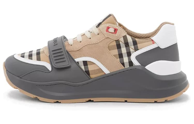 Burberry Vintage Check Leather Sneakers Archive Beige