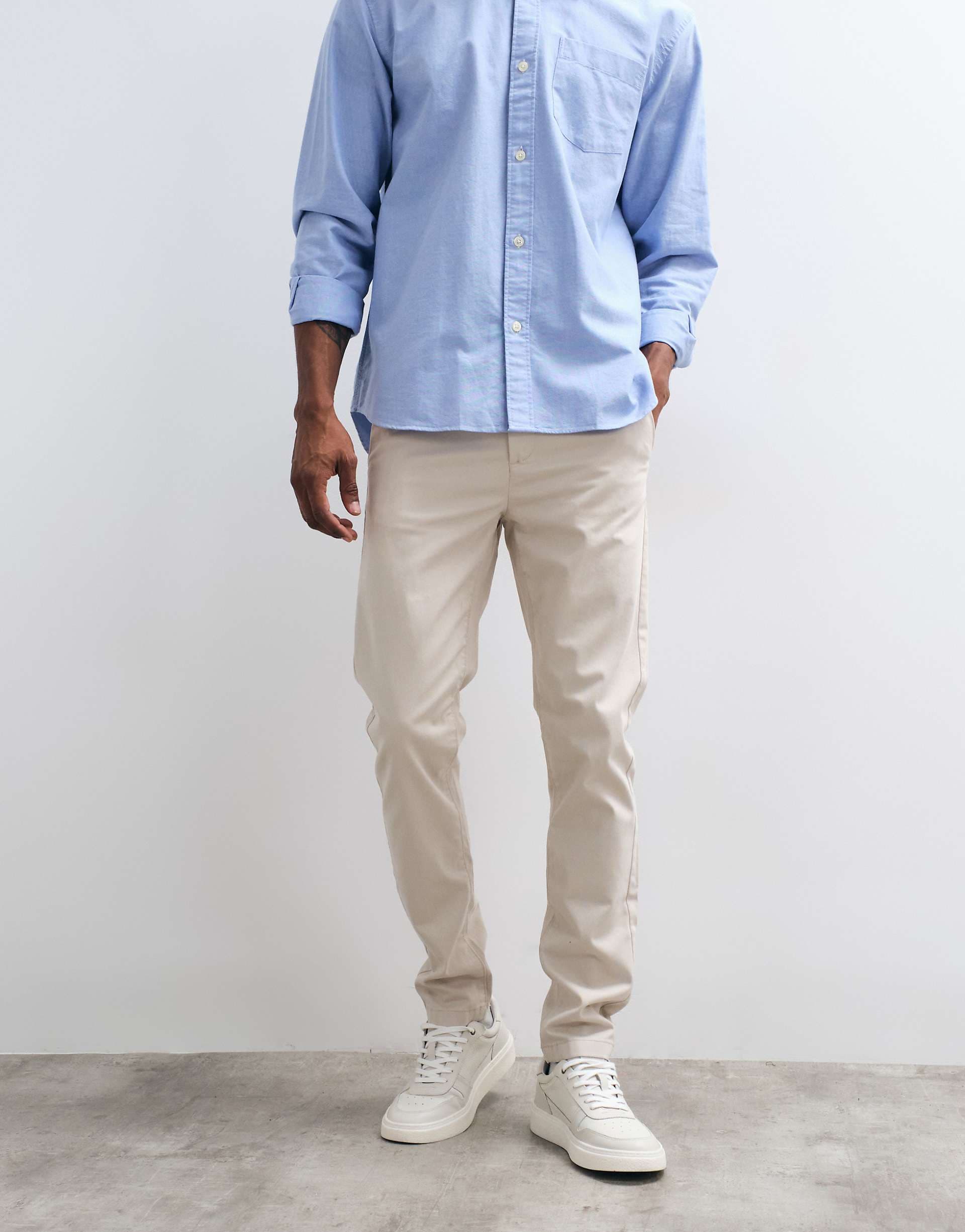ASOS DESIGN skinny chinos in stone