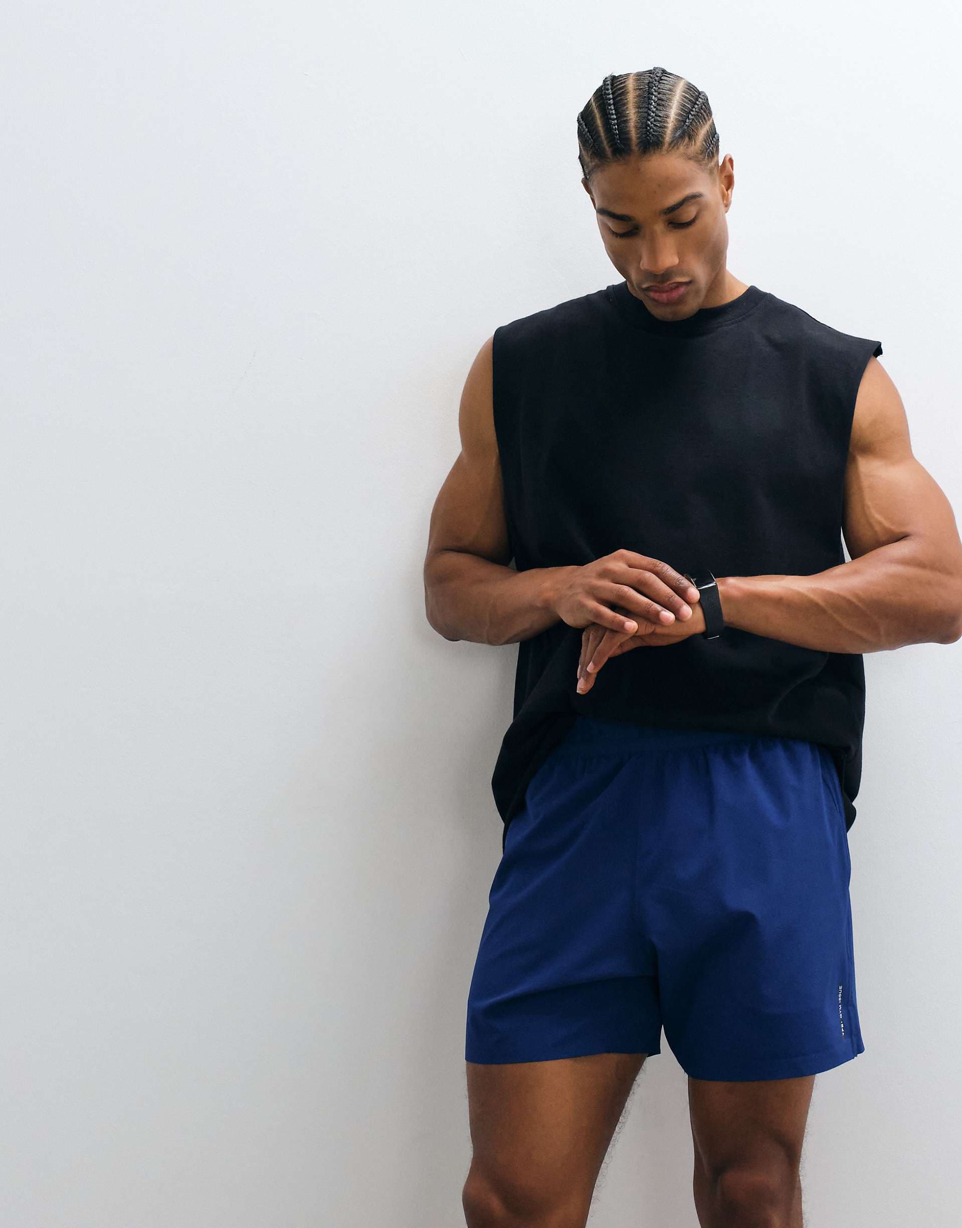 Abercrombie & Fitch YPB lightweight workout shorts in navy