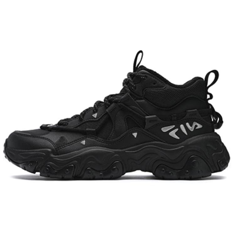 FILA FLUID 5 Comfort Simple Fleece Mid-Top Casual Running Shoes Men's Black