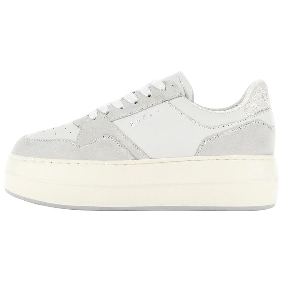 HOGAN Skyscraper Leather Round-Toe Lace-Up Platform Low-Top Sneakers Women's White