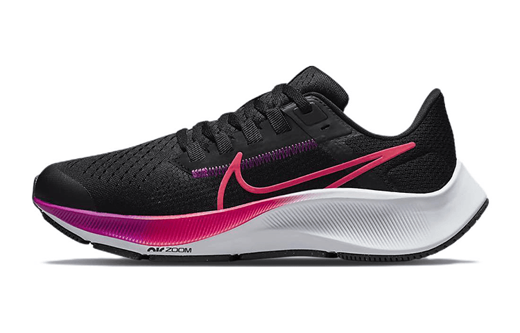 Nike Pegasus 38 Slip Resistant Cushioning Abrasion Resistant Low Top Running Shoes Black Purple Kids'