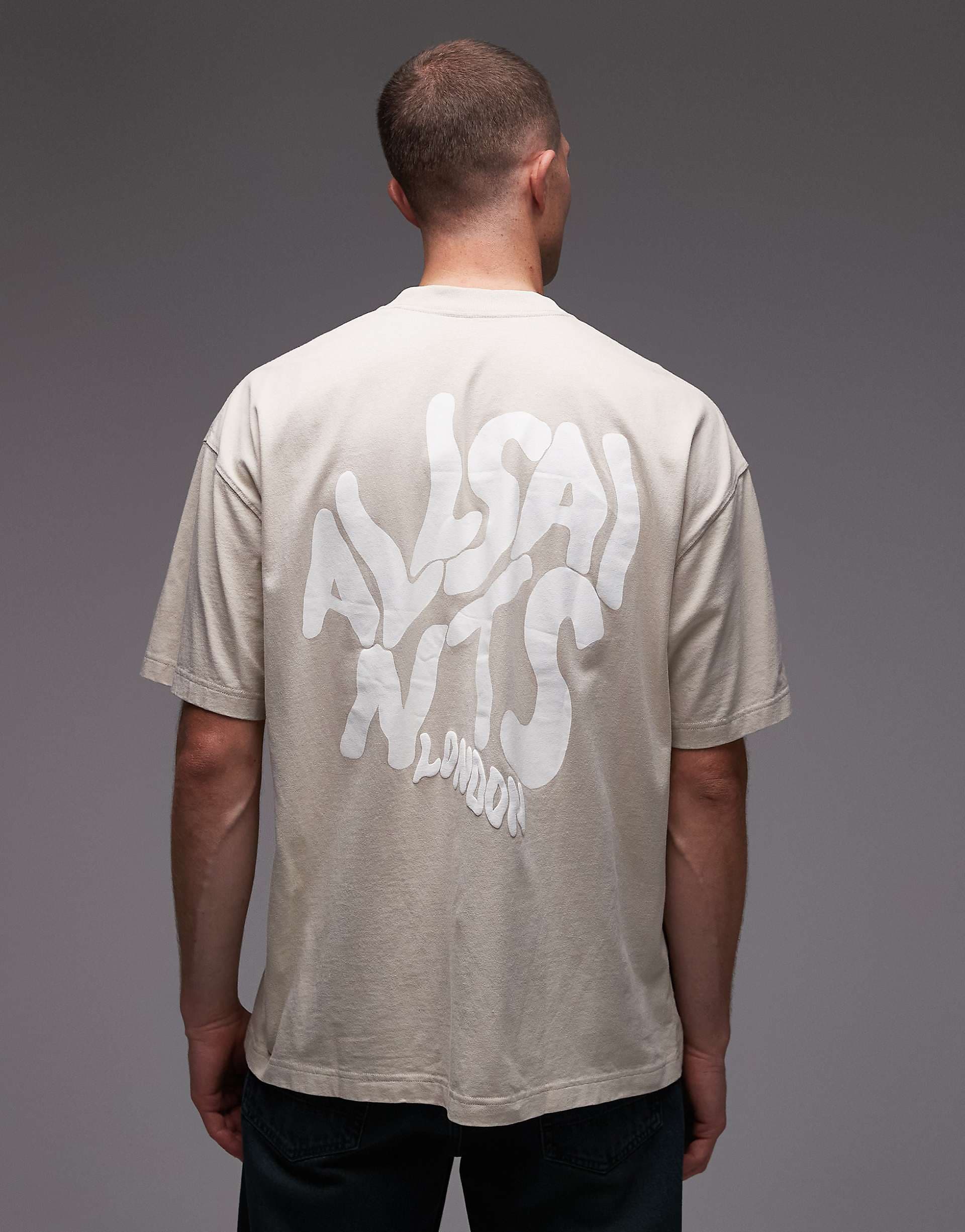 AllSaints orlando crew T-shirt in beige