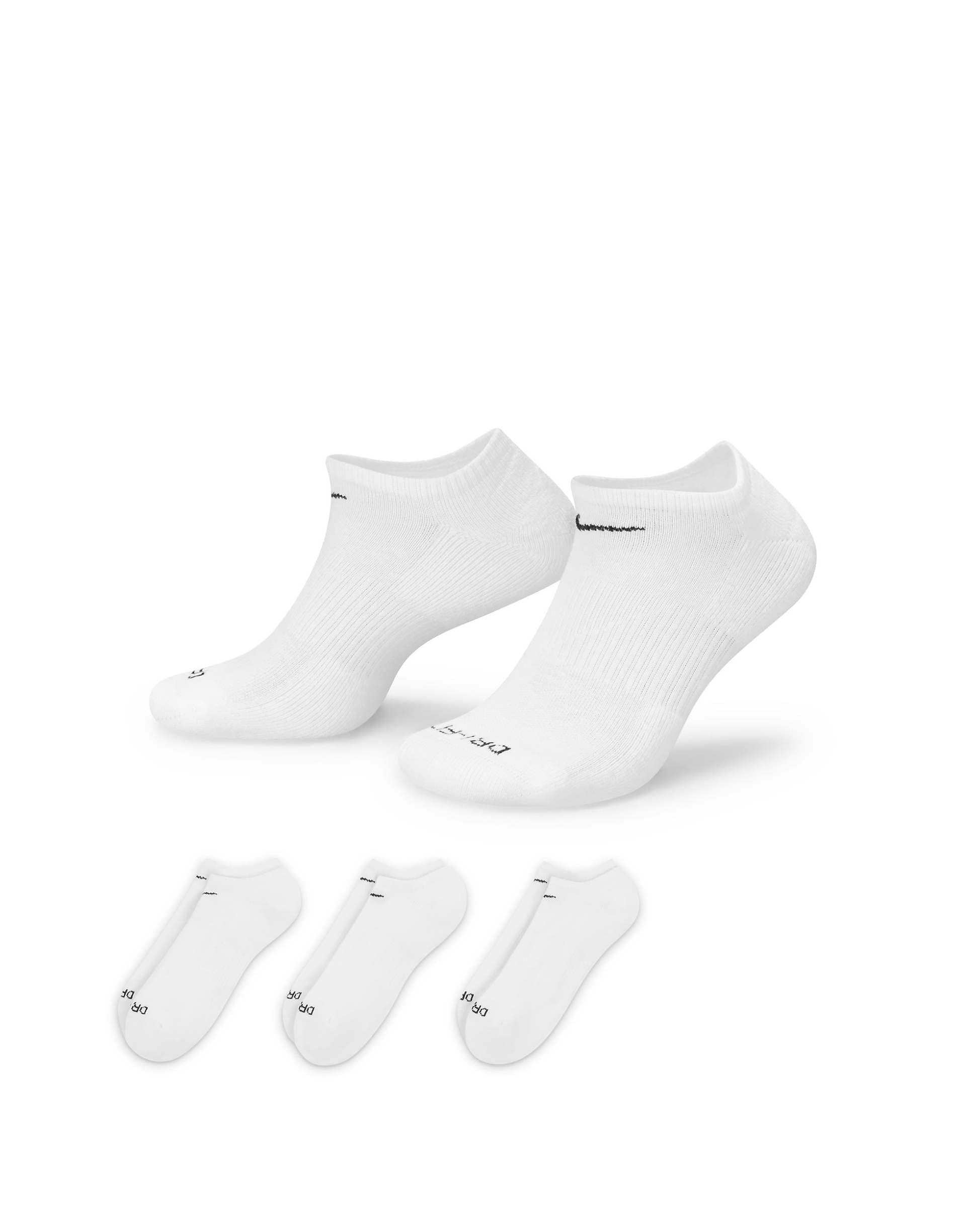 Nike Training Everyday Plus Cushioned 3-pack sneaker socks in white