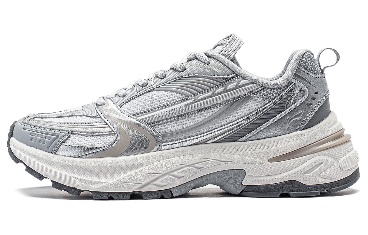 LiNing Aurora 2K V2 Cushioning Anti-Slip And Wear-Resistant Support Low-Top Casual Shoes Women's Silver White