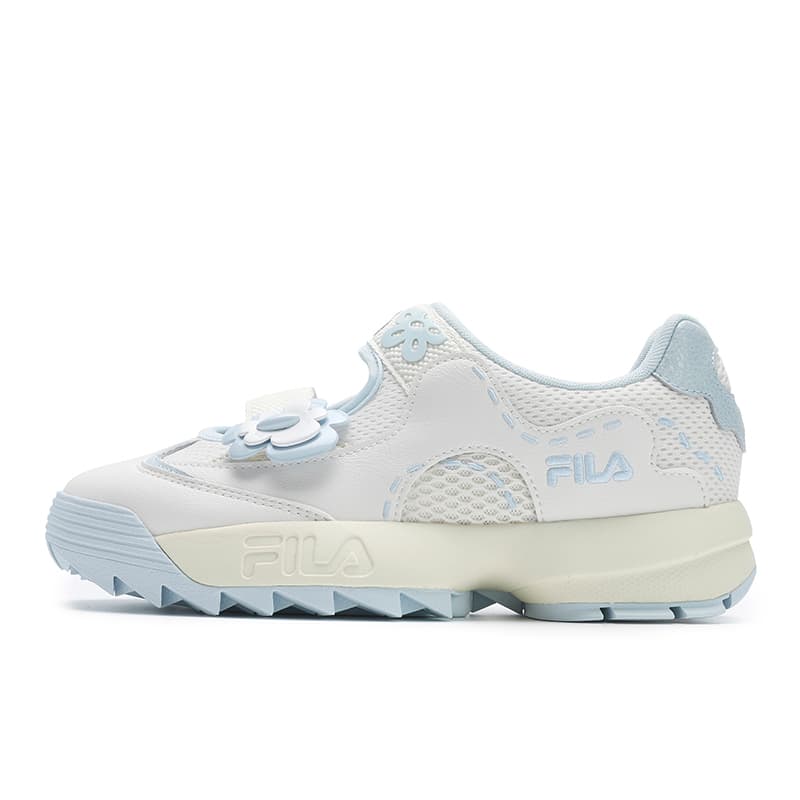 FILA DISRUPTOR2 FLOWER Floral Fashion Trendy Simple Cute Fresh Sport Versatile Comfortable Wear-Resistant Breathable Balanced Casual Shoes Women's White Blue