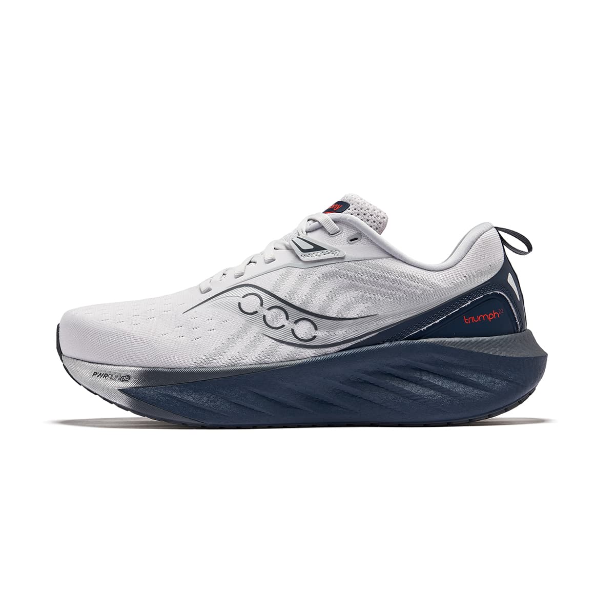 Saucony TRIUMPH 22 Slip-Resistant Breathable Low-Top Running Shoes Men's White Deep Blue Width: 3CM