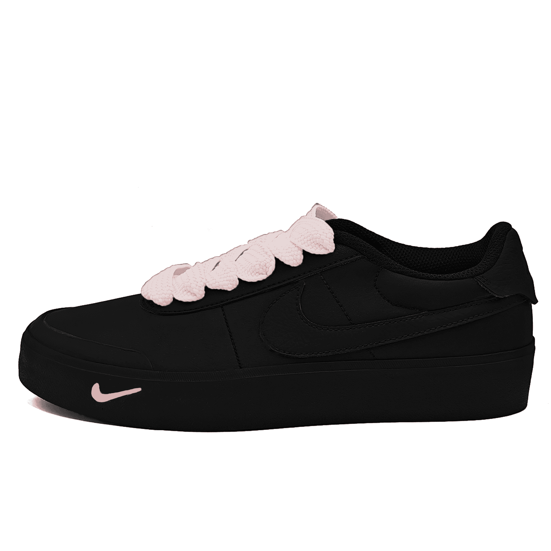 Custom Sneakers Nike Court Shot Begonia Leather Trendy Fashion Casual Versatile Classic Retro Slip-Resistant Lightweight Low-Top Sneakers Unisex Black Pink