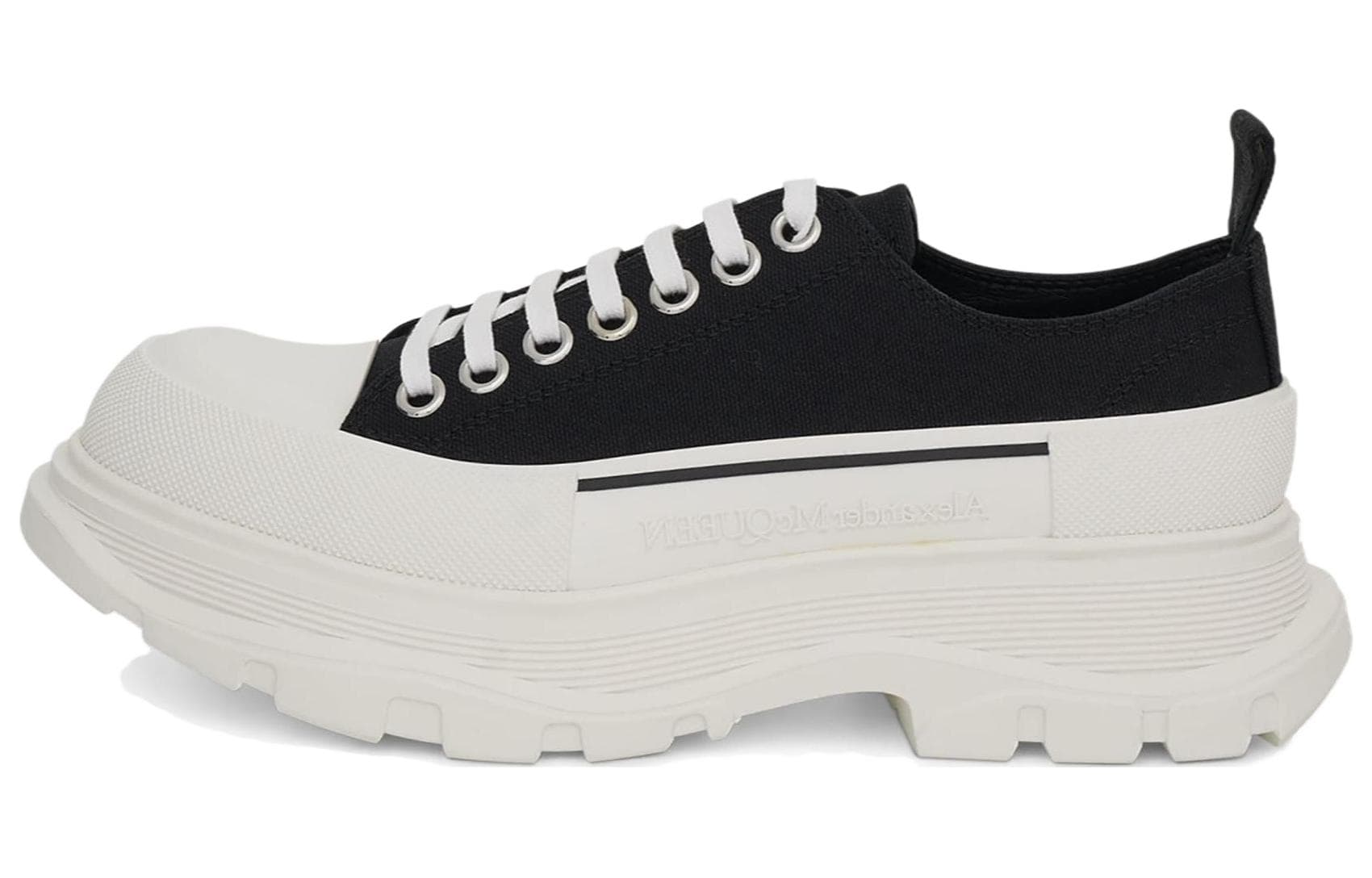 Alexander McQueen Tread Slick Low Lace Up Black White