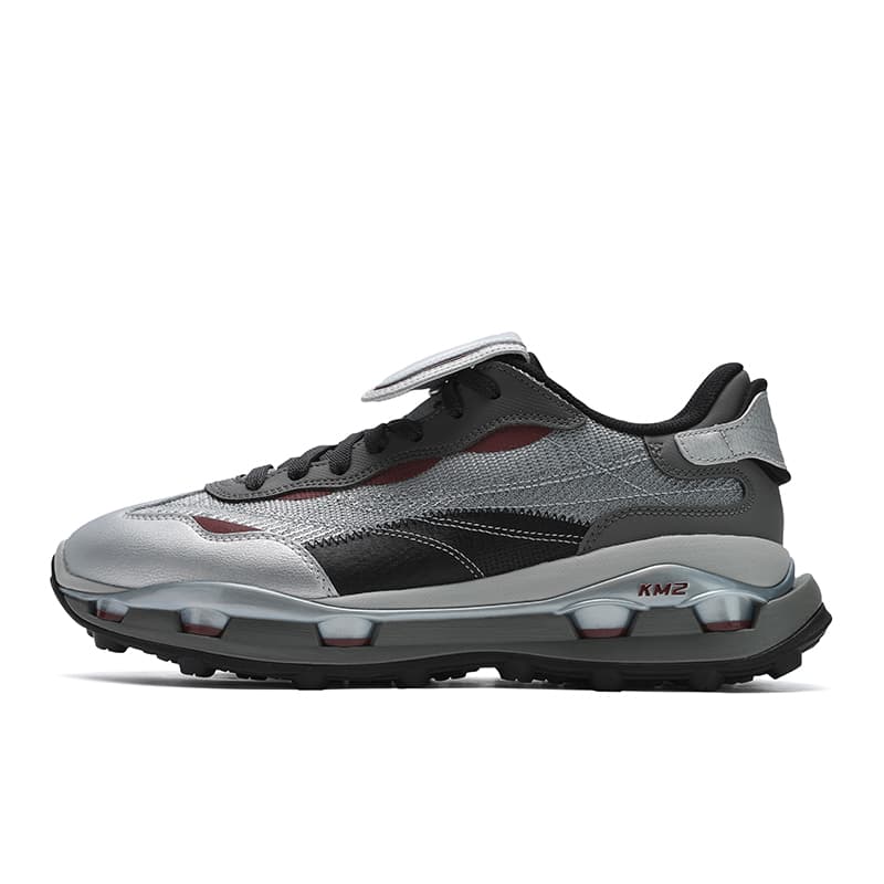 FILA KM2 Stackable Shoes 2nd Gen Fashion Versatile Personality Trendy Comfortable Sporty Wear-Resistant Breathable Low-Top Lifestyle Casual Shoes Men's Gray Silver