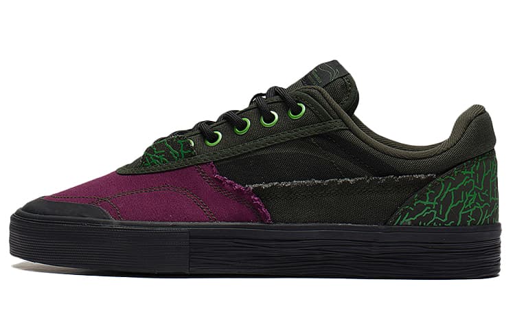 MARVEL x LiNing 50/50 Low Top Skateboard Shoes Men's Green Purple