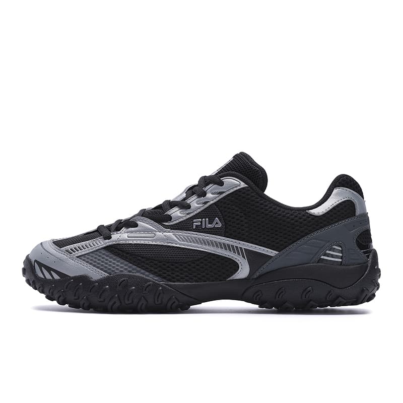 FILA ECHAPPE Abrasion Resistant Breathable Low Top Casual Shoes Men's Black Gray Silver