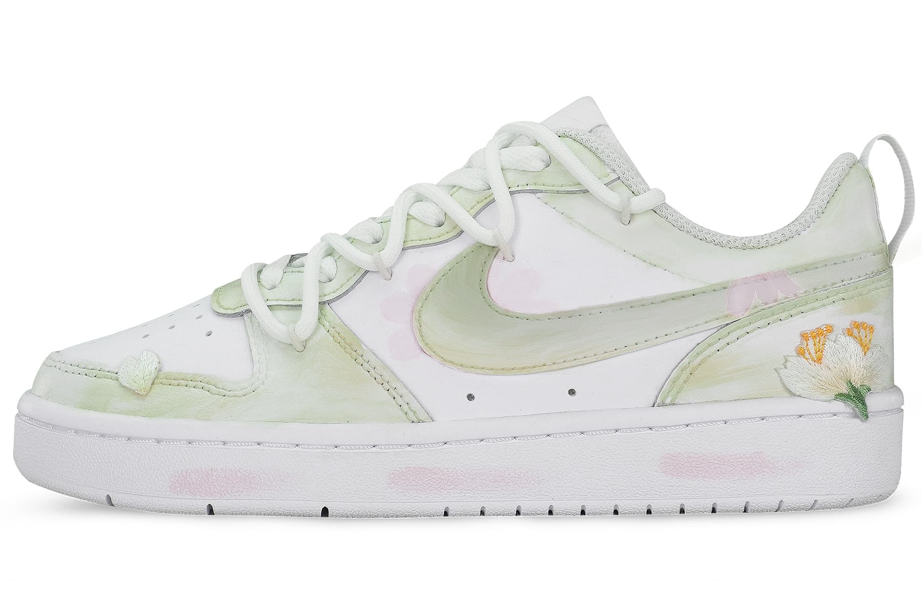 Nike Court Borough 2 Skateboard Shoes Women's Low-Top Yellow White/Green