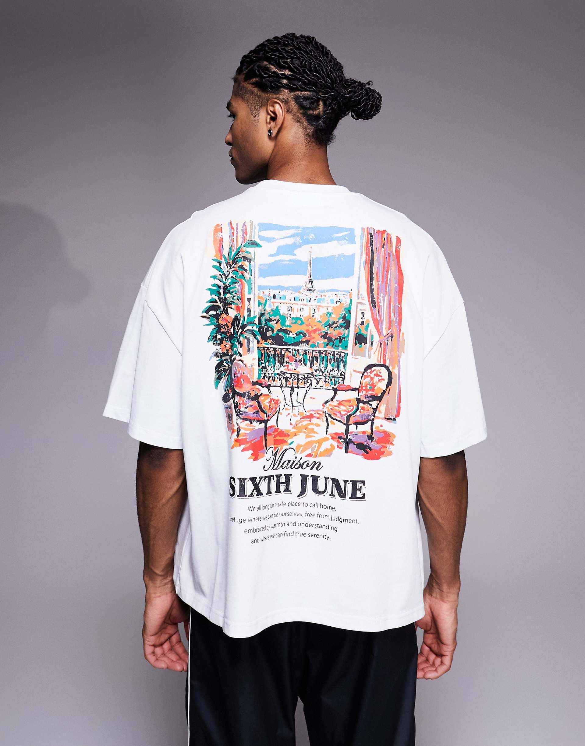 Sixth June views from T-shirt in off white with back print