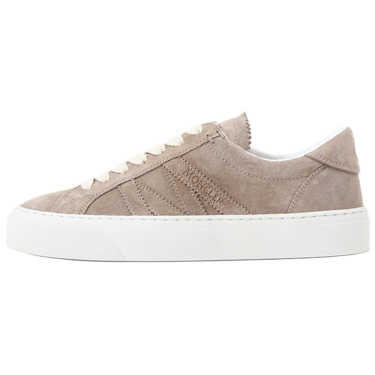 Moncler Monaco 2 Suede Round Toe Lace-Up Low-Top Sneakers Women's Brown